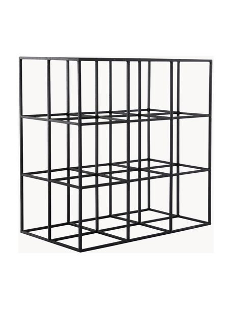 Stojak na wino na 9 butelek Vinnie, Metal lakierowany, Czarny, matowy, S 37 x W 37 cm