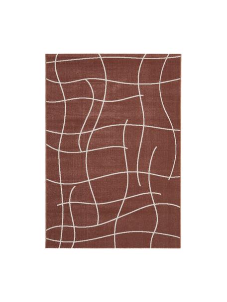 Vnitřní/venkovní koberec Lillyan, 100 % polypropylen, Rezavá, krémová, Š 80 cm, D 150 cm (velikost XS)