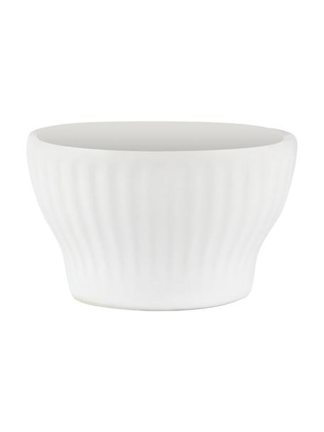Coquetier à rainures Groove, 4 pièces, Grès cérame, Blanc, Ø 6 x haut. 4 cm