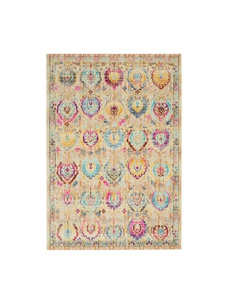Tappeto a pelo corto con ornamenti Kashan Vintage, Retro: lattice, Multicolore, Larg. 120 x Lung. 180 cm (taglia S)