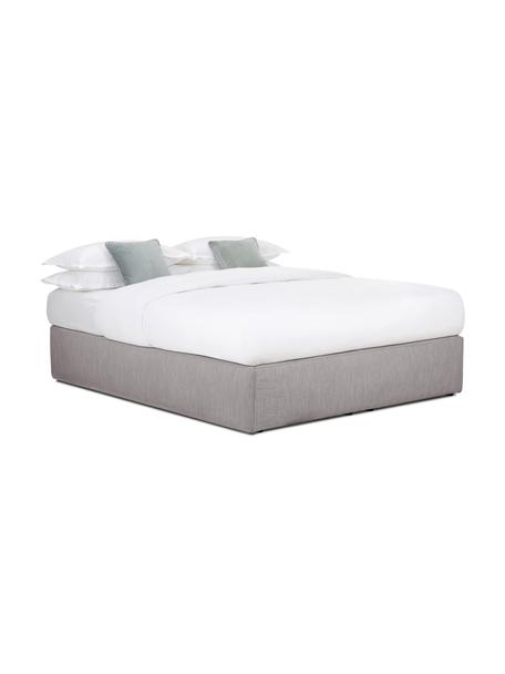 Boxspringbett Enya, Matratze: 5-Zonen-Taschenfederkern, Webstoff Grau, B 180 x L 200 cm, Härtegrad H2