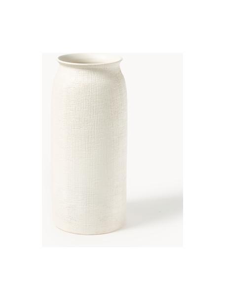 Vase Benedita, H 40 cm, Steinzeug, Off White, Ø 18 x H 40 cm