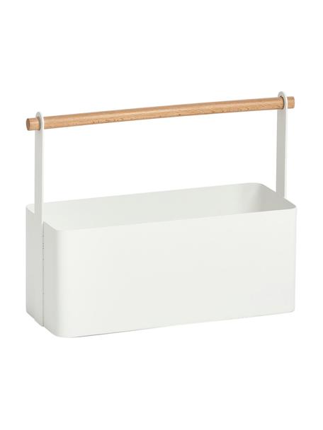 Skladovací koš Ledina, Bílá, bukové dřevo, Š 32 cm, V 24 cm