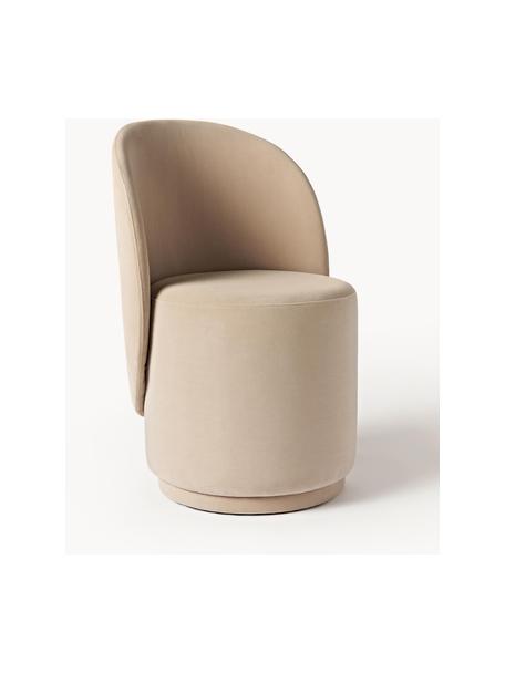Fluwelen gestoffeerde stoel Zeyno, Fluweel (100% polyester), Fluweel beige, B 54 x H 82 cm