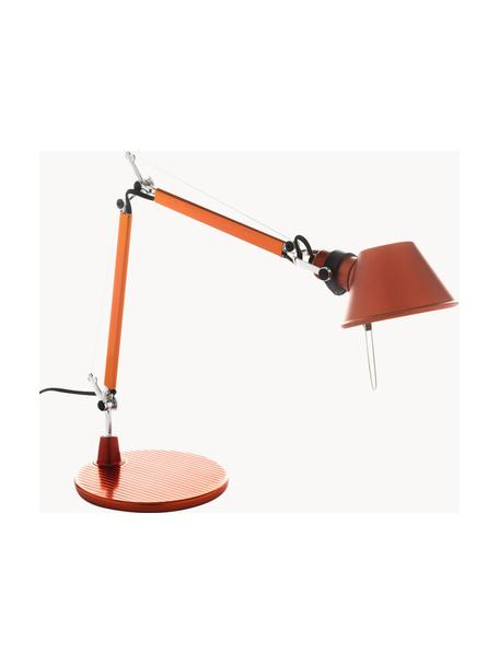Verstelbare bureaulamp Tolomeo Micro, Oranje, B 45 x H 37 - 73 cm