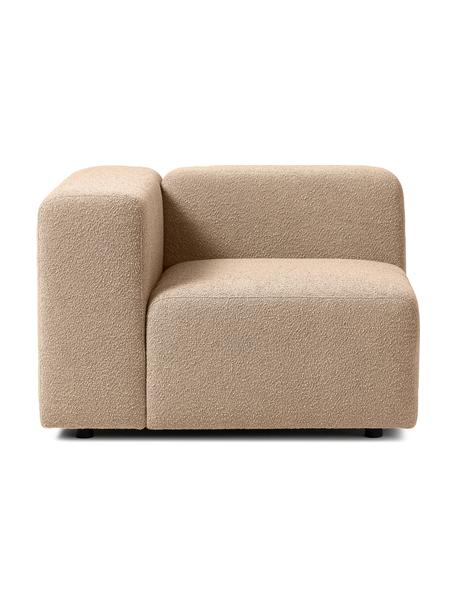 Bouclé-Eckmodul Lena, Bezug: Bouclé (93 % Polyester, 6, Gestell: Kiefernholz, Schichtholz,, Füße: Kunststoff, Bouclé Sandfarben, B 105 x T 106 cm, Eckteil links