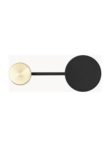 Kovový nástěnný hák Afteroom, Zinek s práškovým nástřikem, Černá, zlatá, Š 19 cm, V 7 cm