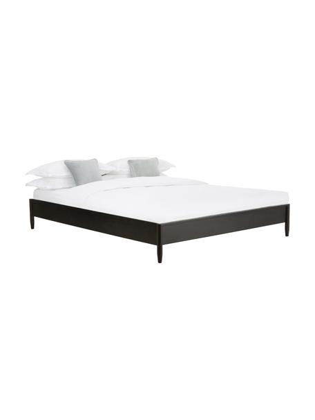 Łóżko z litego drewna sosnowego Windsor, Lite drewno sosnowe z certyfikatem FSC, Drewno sosnowe, czarny, S 140 x D 200 cm