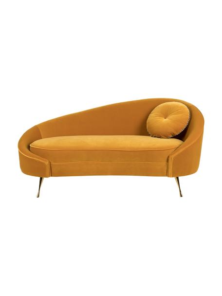 Designer Samt-Sofa I Am Not A Croissant (2-Sitzer) in Gelb, Bezug: Polyestersamt 30 000 Sche, Rahmen: Sperrholz, Samt Ockergelb, B 168 x H 76 cm