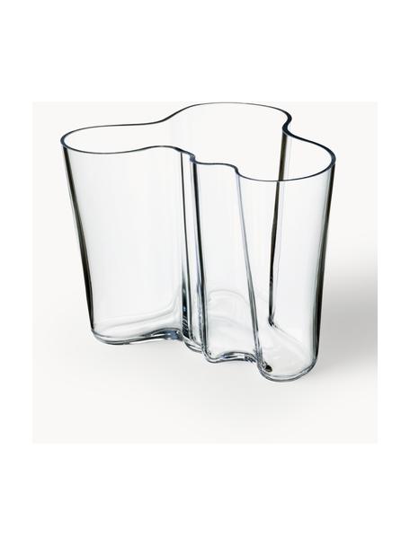 Mundgeblasene Vase Alvar Aalto, H 16 cm, Glas, mundgeblasen, Transparent, B 21 x H 16 cm