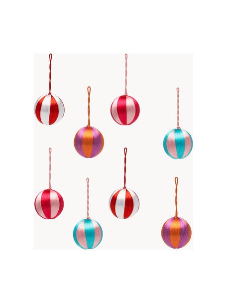 Weihnachtskugeln Corded, Ø 6 cm, 8er-Set, Viskose, Kunststoff, Bunt, Ø 6 cm