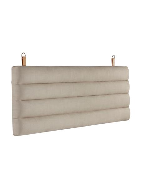 Cabecero tapizado Amsterdam, Funda: 100% lino, Estructura: madera contrachapada, Asas: cuero sintético, Tejido beige, An 160 x Al 60 cm