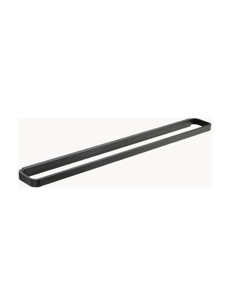 Porte-serviettes en métal Rim, Aluminium, enduit, Noir, larg. 70 x prof. 8 cm