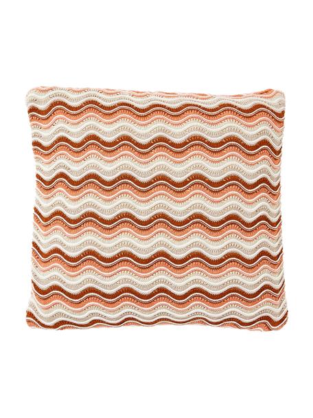 Poszewka na poduszkę z bawełny Emilio, 100% bawełna, Beżowy, terakota, odcienie łososiowego, S 45 x D 45 cm