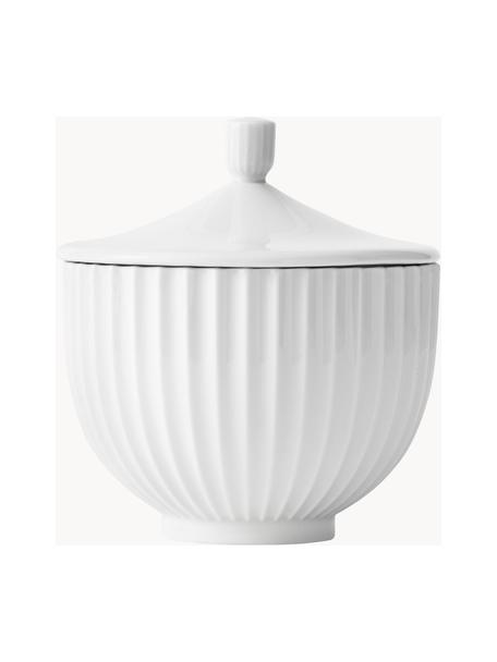 Bombonera de porcelana Lyngby, tamaños diferentes, Porcelana, Blanco, Ø 14 x Al 16 cm