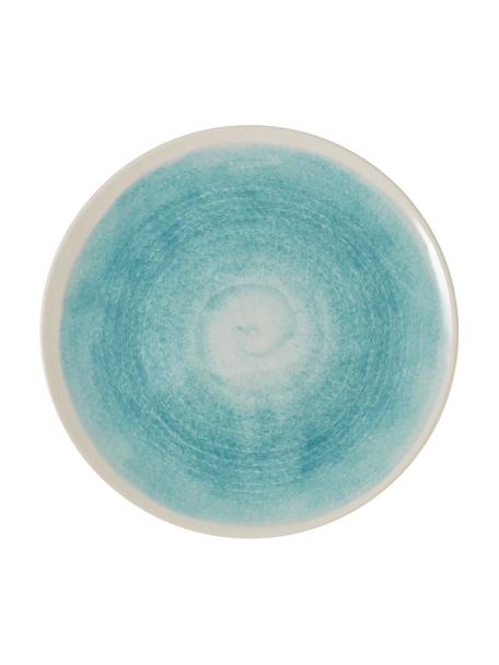 Piatto piano fatto a mano opaco/lucido con sfumatura Pure 6 pz, Ceramica, Blu, bianco, Ø 26 cm