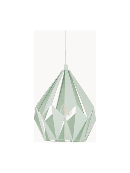 Lampada a sospensione stile nordico Carlton, Paralume: acciaio verniciato, Baldacchino: acciaio verniciato, Verde menta, Ø 31 x Alt. 40 cm