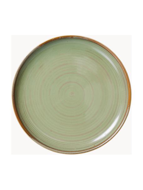 Ručně malované porcelánové snídaňové talíře Chef, 4 ks, Porcelán, Olivová, Ø 20 cm
