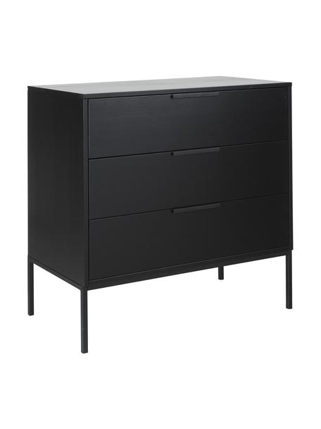 Komoda Adam, Korpus: drewno sosnowe, Drewno sosnowe lakierowane na czarno, S 94 x W 93 cm