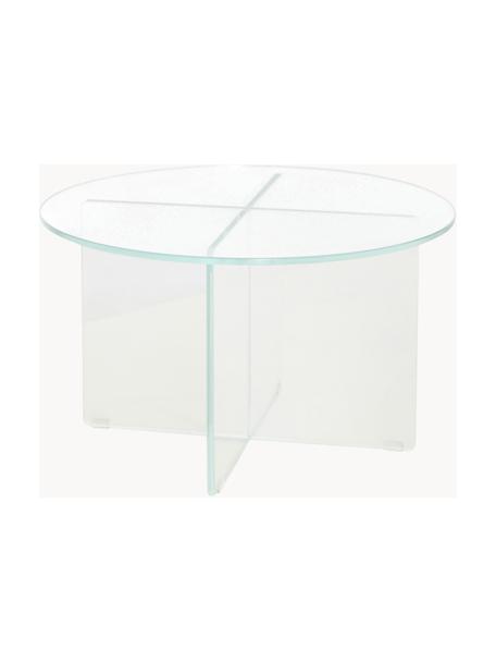 Mesa de centro redonda Iris, tablero de vidrio, Tablero: vidrio endurecido, Estructura: vidrio templado, Transparente, Ø 60 cm