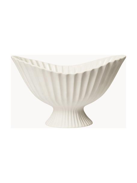 Coupe décorative en grès Fountain, larg. 41 cm, Grès cérame, Blanc cassé, larg. 41 x haut. 24 cm