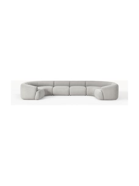 Canapé lounge modulable XL en bouclette Sofia, Bouclette gris clair, larg. 450 x prof. 231 cm