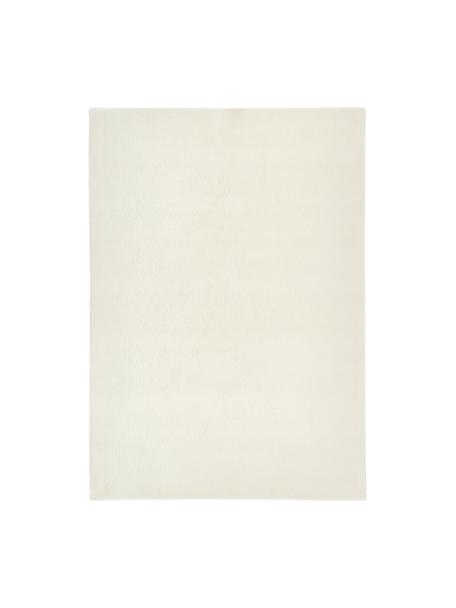 Tapis en laine poils ras tufté main Jadie, Blanc crème, larg. 80 x long. 150 cm (taille XS)