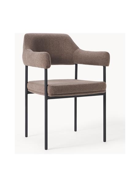 Polster-Armlehnstuhl Zoe, Bezug: 100 % Polyester Der hochw, Gestell: Metall, pulverbeschichtet, Webstoff Nougat, B 56 x T 62 cm