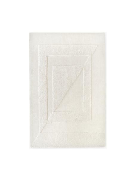 Tappeto soffice a pelo lungo con struttura alta-bassa Zion, Retro: 55% poliestere, 45% coton, Bianco crema, Larg. 120 x Lung. 180 cm (taglia S)
