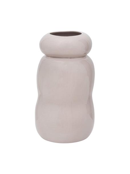 Ručne vyrobená váza z kameniny Pebbles, Kamenina, Sivobéžová, lesklá, Ø 15 x V 27 cm