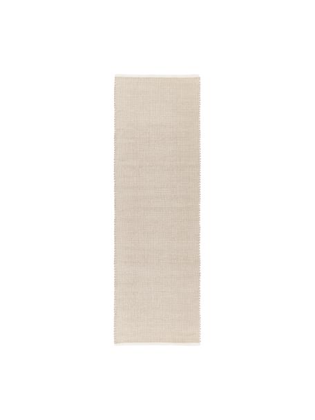 Passatoia in lana tessuta a mano Amaro, Retro: 100% cotone Il materiale , Beige chiaro, Larg. 80 x Lung. 250 cm