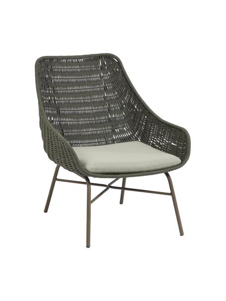 Fotel ogrodowy Abeli, Stelaż: metal ocynkowany i lakier, Tapicerka: tkanina, Zielony, S 68 x G 67 cm