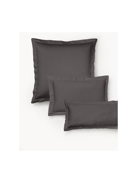 Poszewka na poduszkę z satyny bawełnianej Premium, Ciemny szary, S 70 x D 80 cm