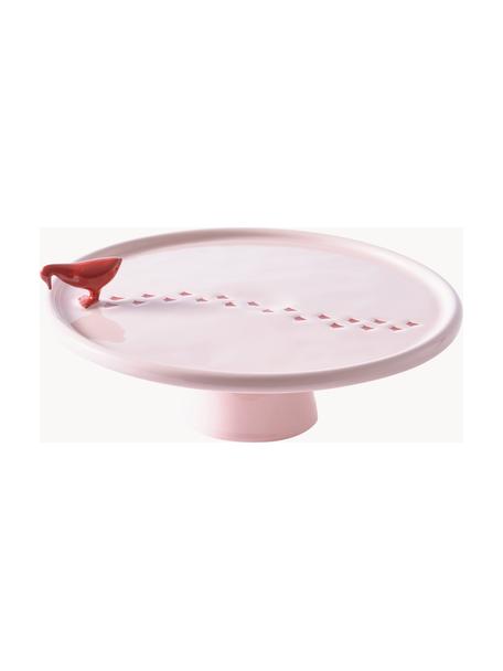 Plat de service artisanal en céramique Walking Duck, Céramique, Rose pâle, rouge, Ø 30 cm