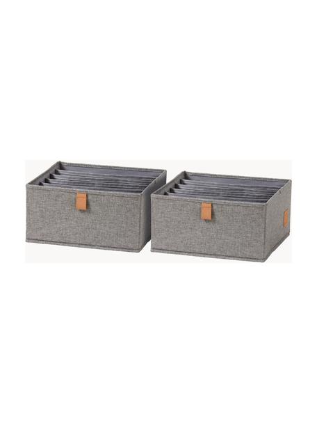 Aufbewahrungsboxen Premium, 2 Stück, Dunkelgrau, Braun, B 30 x T 30 cm