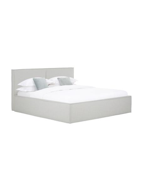 Lit coffre matelassé Dream, Tissu gris clair, larg. 160 x long. 200 cm