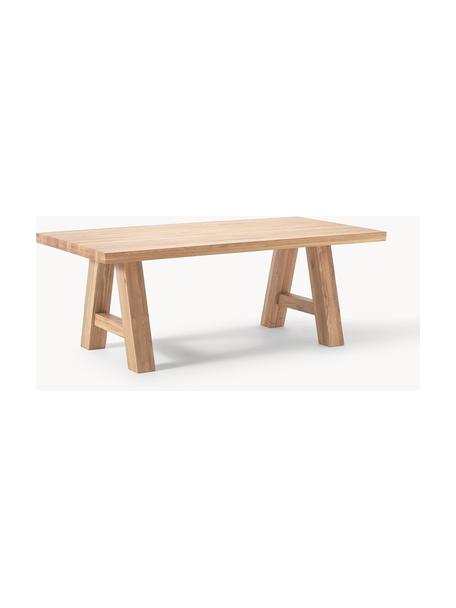 Table en bois de chêne Ashton, tailles variées, Chêne massif, légèrement huilé 
100% bois FSC issu d'une sylviculture durable, Bois de chêne clair huilé, larg. 200 x prof. 100 cm