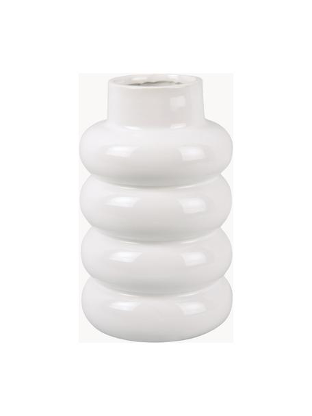 Jarrón de cerámica Bobbly Glazed, Cerámica, Blanco, Ø 15 x Al 24 cm