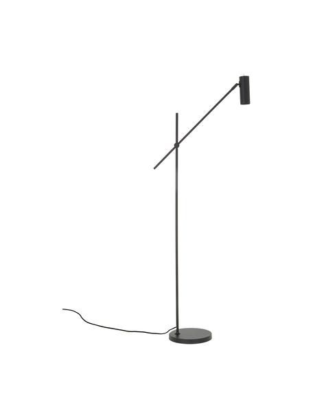 Lámpara de lectura Cassandra, Pantalla: metal con pintura en polv, Cable: cubierto en tela, Negro mate, An 75 x Al 152 cm
