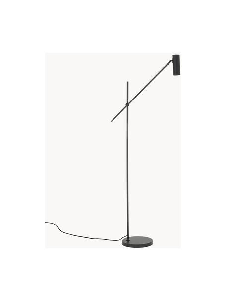 Lámpara de lectura Cassandra, Pantalla: metal con pintura en polv, Cable: cubierto en tela, Negro mate, Al 152 cm