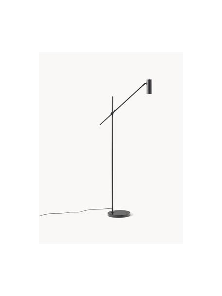 Leeslamp Cassandra, Lampenkap: gepoedercoat metaal, Lampvoet: gepoedercoat metaal, Zwart, H 152 cm