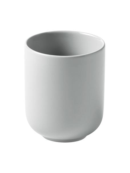 Tazas de porcelana Nessa, 4 uds., Porcelana dura de alta calidad, Gris claro, Ø 8 x Al 10 cm