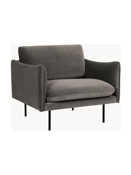 Fauteuil en velours Moby, Velours taupe, larg. 90 x prof. 90 cm
