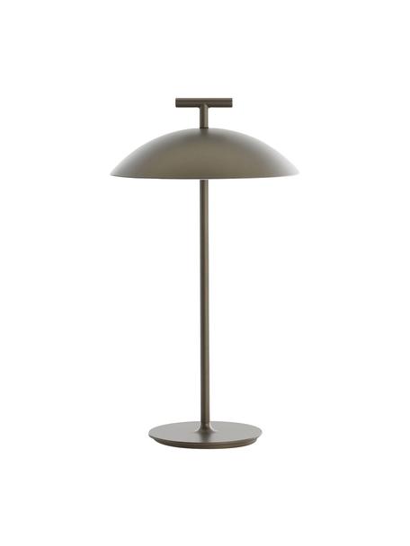 Prenosná dizajnová stolová LED lampa Mini Geen-A, Kov s práškovým náterom, Hnedosivá, Ø 20 x V 36 cm