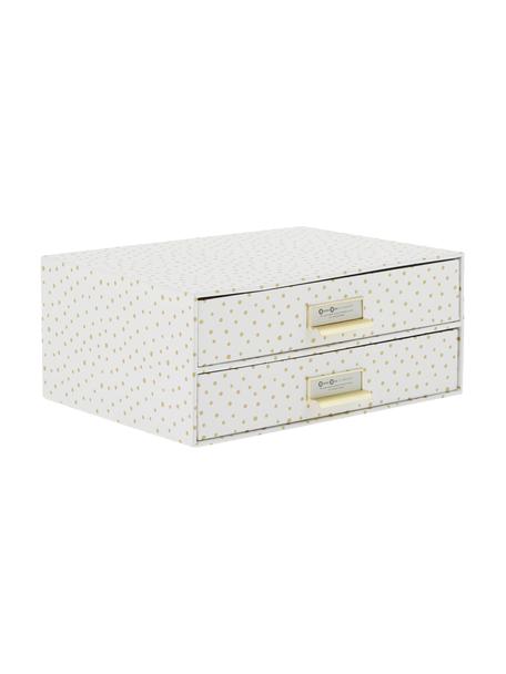 Organizador de escritorio Birger, Organizador: cartón laminado resistent, Blanco, dorado, An 33 x Al 15 cm