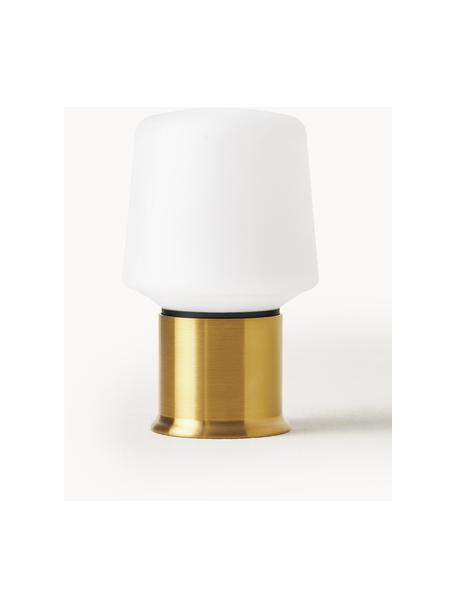 Lampada da tavolo portatile da esterno a LED con luce regolabile London, Plastica, Bianco, dorato, Ø 9 x Alt. 15 cm