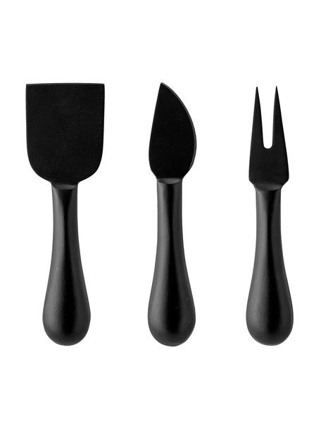 Kaasmessen Evalda in zwart, set van 3, Mes: edelstaal 14/1, gelakt, Zwart, Set met verschillende formaten