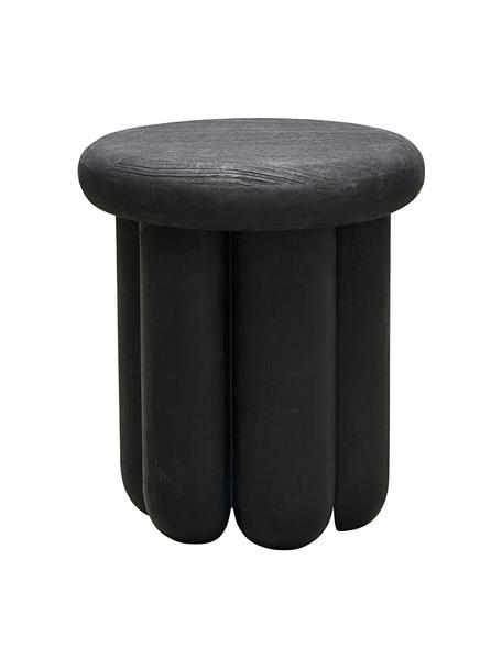 Tavolino rotondo in legno di mango Phant, Legno di mango rivestito, Nero, Ø 38 x Alt. 43 cm