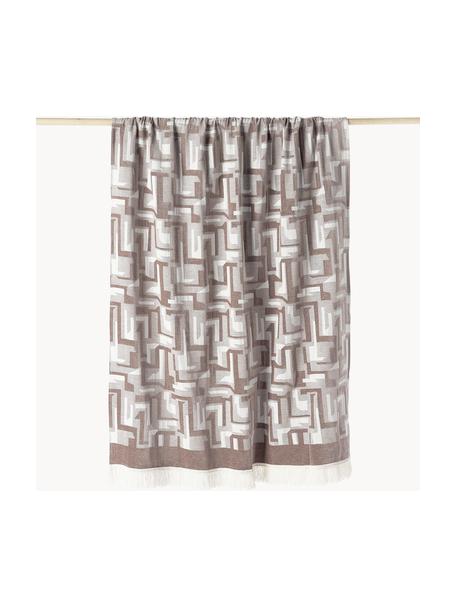 Jacquard-Plaid Fran mit Fransenabschluss, 100 % Baumwolle
 
 Das in diesem Produkt verwendete Material ist schadstoffgeprüft und zertifiziert nach STANDARD 100 by OEKO-TEX®, 6457CIT, CITEVE, Nougat, Hellbeige, B 130 x L 170 cm