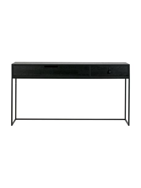 Konzolový stolík s 2 zásuvkami Silas, Čierna, Š 140 x H 40 cm